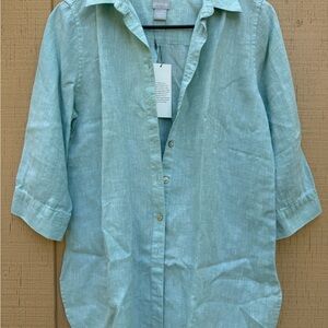 Chico's Light Blue Button-Up Shirt